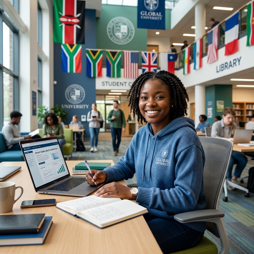 African student studying abroad with AfriApply